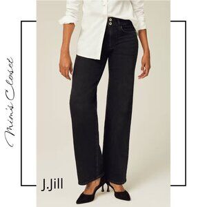 J.JILL High Rise Full Leg Black Denim Jeans Size 16 Petite